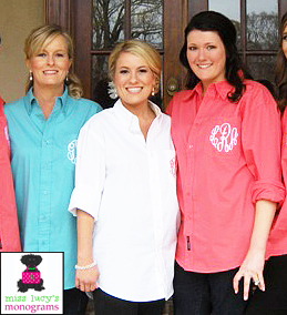 monogrammed oxford shirts for bridesmaids